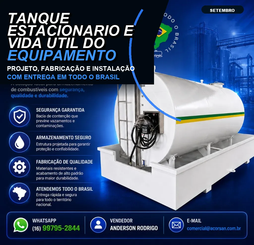 Tanque estacionário e vida útil do equipamento